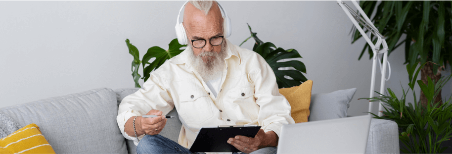 Older adult planning to age at home with confidence and independence.